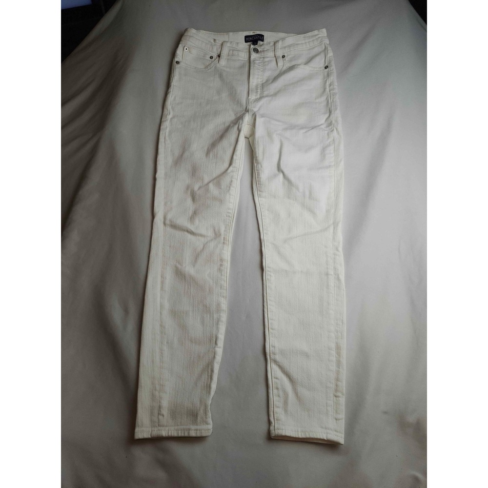 J.Crew Mercantile Womens White Denim Straight Leg Jeans Size 30